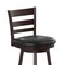 Flash Furniture Zerrick Commercial Wood Classic Ladderback Swivel Counter Stool w/Black LeatherSoft Seat, Espresso ES-UN3-24-ESP-GG - alternate 2